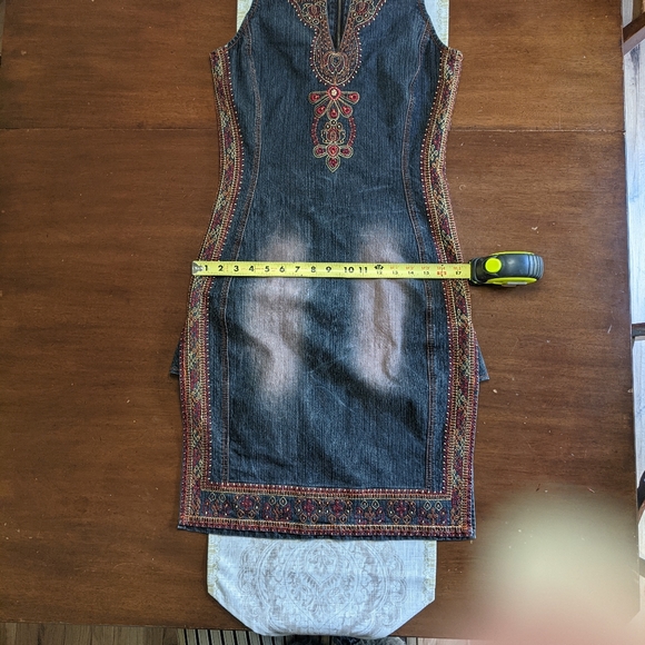 VINTAGE by JORDACHE Embroidered Denim Dress - Picture 12 of 13